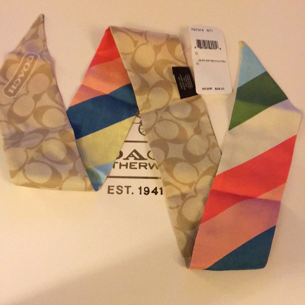 NWT Coach Multicolor Stripe Ponytail 97314